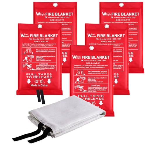 Wucgea 5-Pack Fire Blankets for Safety