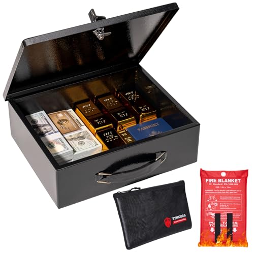 Fireproof Document Box and Money Bag Set