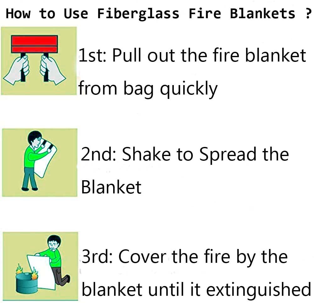Ajiaguo Fire Blanket for Home Safety - 2 Pack