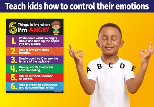 Anger Management Posters for Kids - 2 Pack