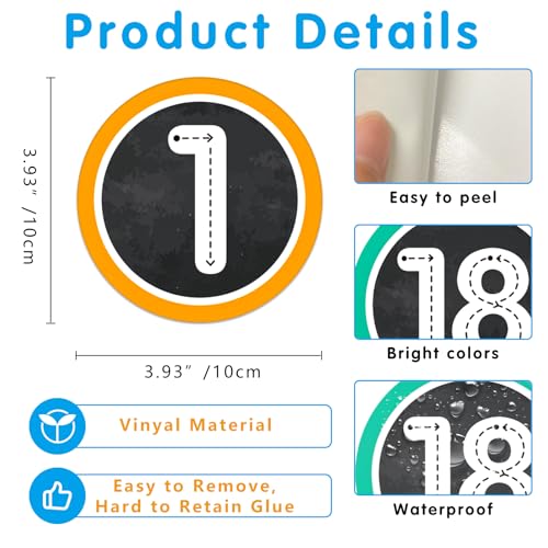 36PCS Classroom Floor Number Spot Markers