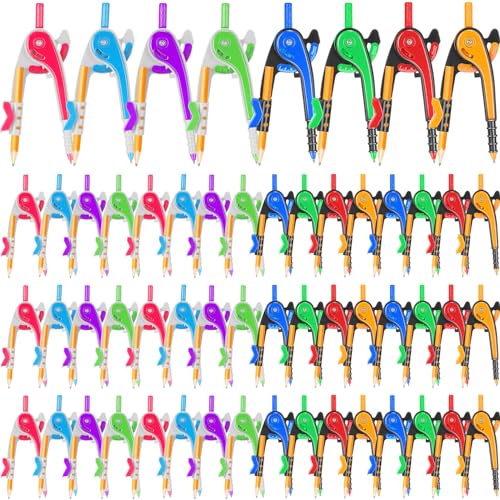 48-Piece Colorful Geometry Compass Set for Students