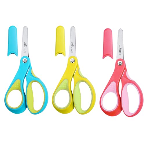 LIVINGO Left-Handed Blunt Tip Scissors for Kids