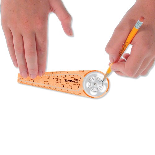 Orange SAFE-T Compass for Classroom Geometry Fun