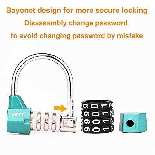 Green 4-Digit Combination Lock for School Lockers