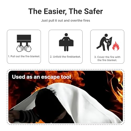 Emergency Fire Blanket 2-Pack for Safety