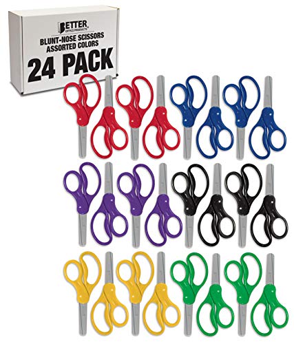 Assorted 24-Pack Kids Blunt Tip Scissors