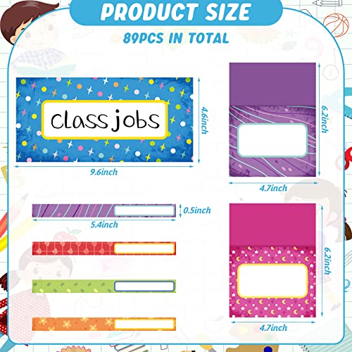 89-Piece Class Jobs Pocket Chart for Classroom Decor