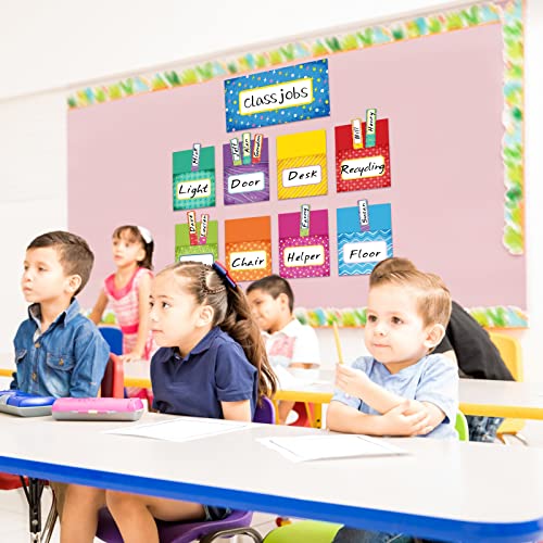 89-Piece Class Jobs Pocket Chart for Classroom Decor