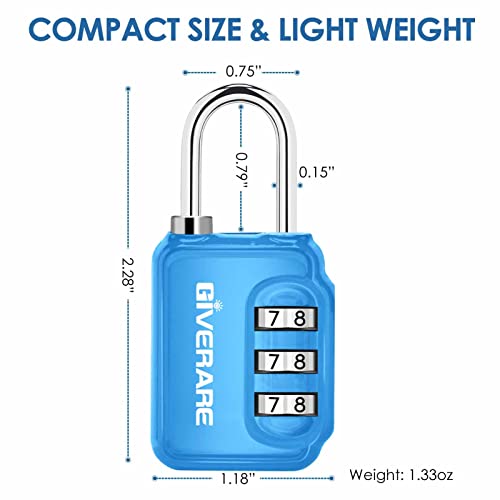 2-Pack Keyless 3-Digit Combination Locks