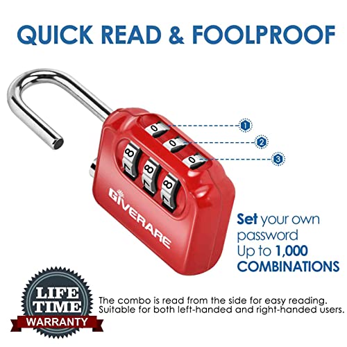 2-Pack Keyless 3-Digit Combination Locks