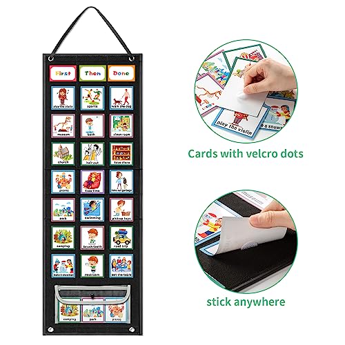 Large Visual Schedule Chart with 92 Cards for Kids