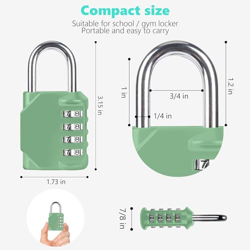 KAWAHA 4-Digit Outdoor Combination Padlock - Khaki Green