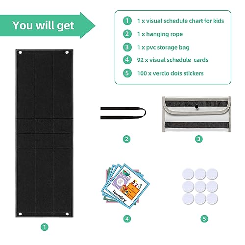 Large Visual Schedule Chart with 92 Cards for Kids