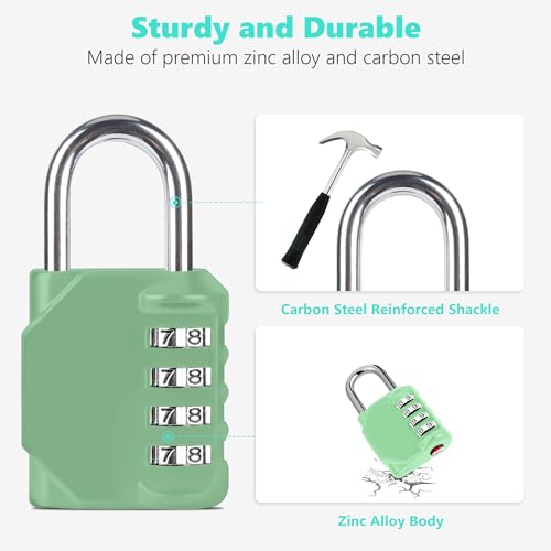 KAWAHA 4-Digit Outdoor Combination Padlock - Khaki Green