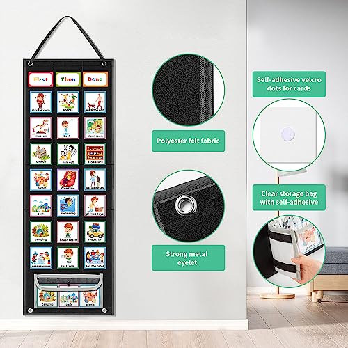 Large Visual Schedule Chart with 92 Cards for Kids