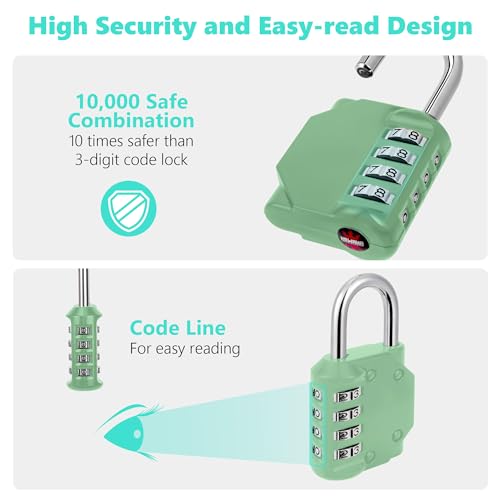 KAWAHA 4-Digit Outdoor Combination Padlock - Khaki Green