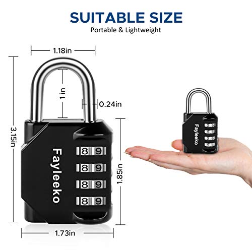 Fayleeko 4-Digit Padlock Set for Lockers