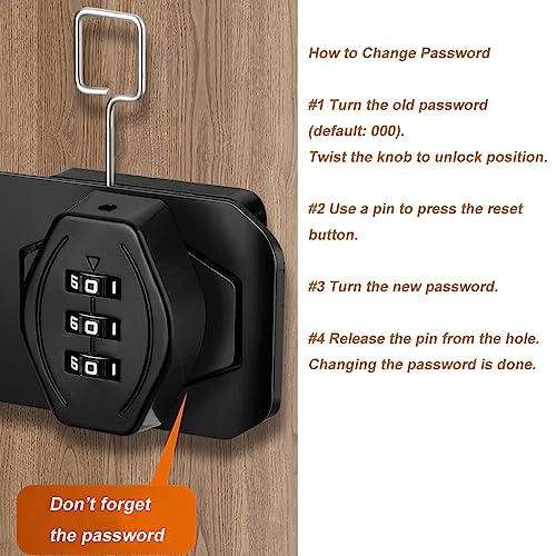 Keyless 3-Digit Cabinet Lock with Twist Knob