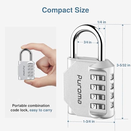 Puroma Waterproof 4-Digit Combination Lock - 2 Pack