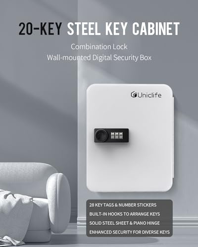 Uniclife 20-Position Key Cabinet with Combo Lock