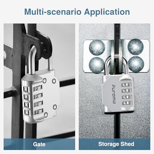Puroma Waterproof 4-Digit Combination Lock - 2 Pack