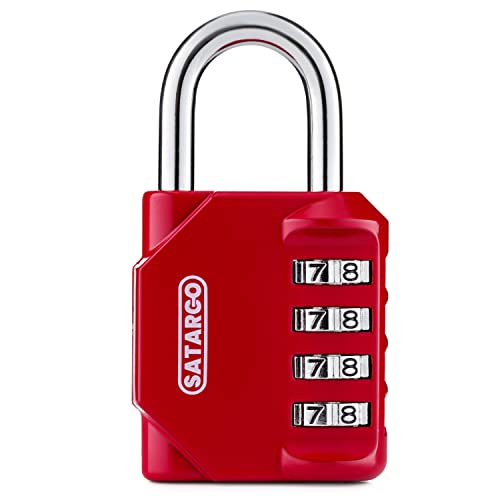 Satargo 4-Digit Gym Locker Combination Lock - Red