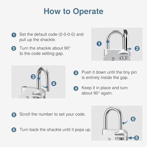 Puroma Waterproof 4-Digit Combination Lock - 2 Pack