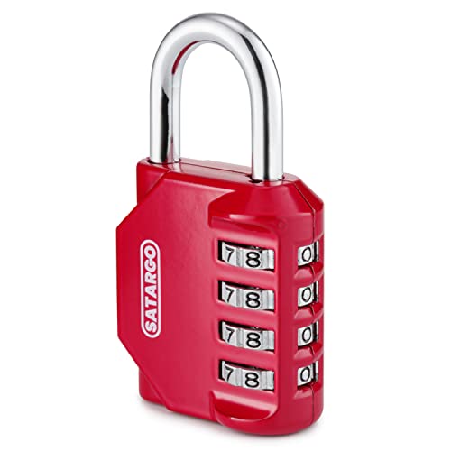 Satargo 4-Digit Gym Locker Combination Lock - Red