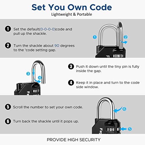 Fayleeko 4-Digit Padlock Set for Lockers