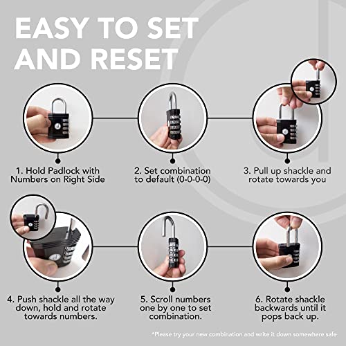 4-Digit Combination Padlock for Lockers and Gates