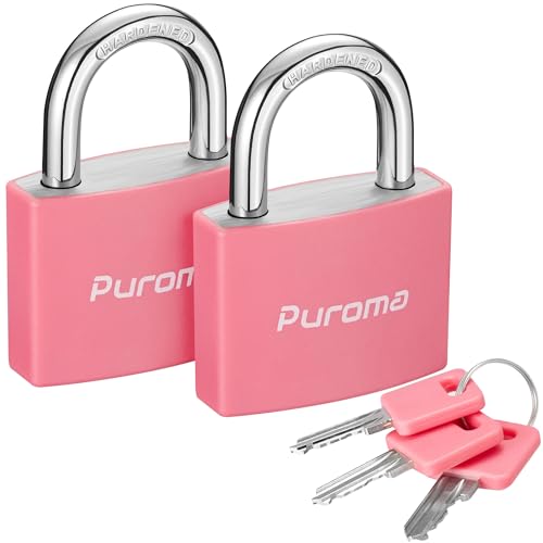 Pink Keyed Padlock Set, 2 Pack 1.1 Inch