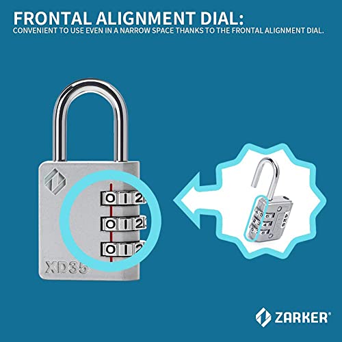 Zarker 3-Digit Combination Lock for School Gear