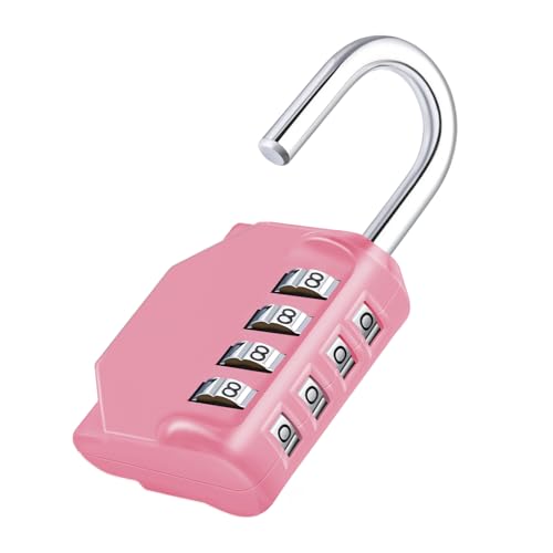 ZHEGE 4-Digit Pink Combination Padlock for Schools