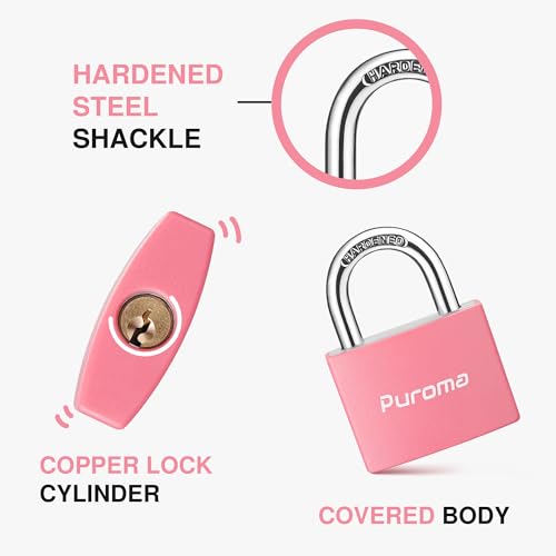 Pink Keyed Padlock Set, 2 Pack 1.1 Inch