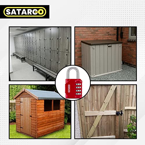 Satargo 4-Digit Gym Locker Combination Lock - Red