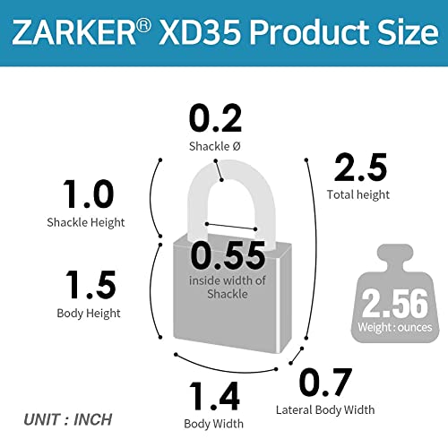 Zarker 3-Digit Combination Lock for School Gear