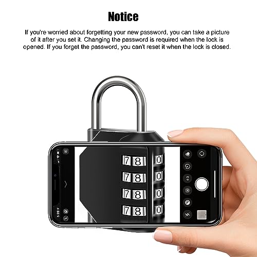 SUTOUG Waterproof 4-Digit Combination Lock - Black