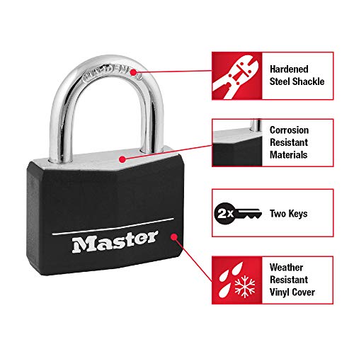 Master Lock Black Aluminum Padlock for Gym Lockers