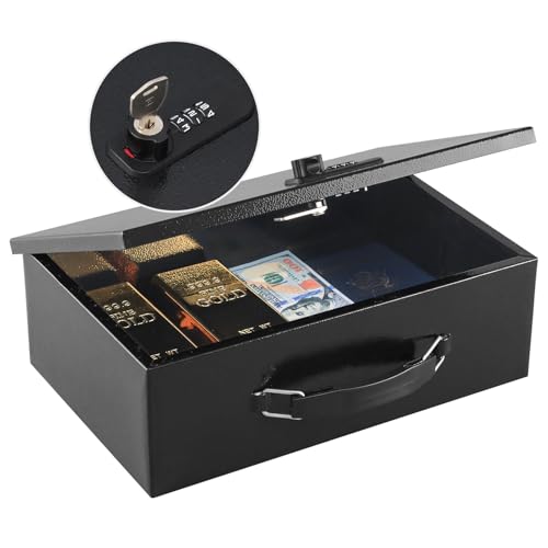 Fireproof Lock Box with Dual Lock Security System