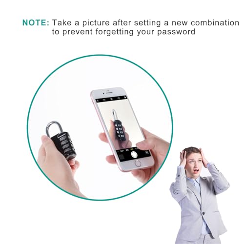 ZHEGE 4-Digit Pink Combination Padlock for Schools