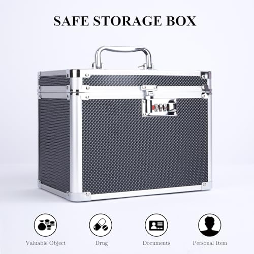 Secure Combination Lock Box for Valuables and Documents