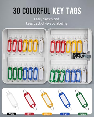 28-Key Wall Mounted Key Cabinet with Lock