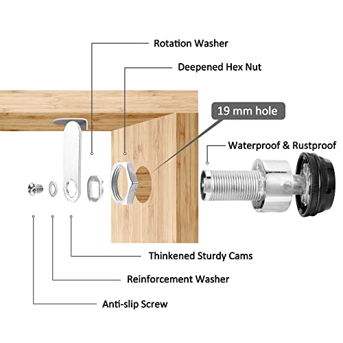 3-Pack Security Combination Cabinet Locks - Black