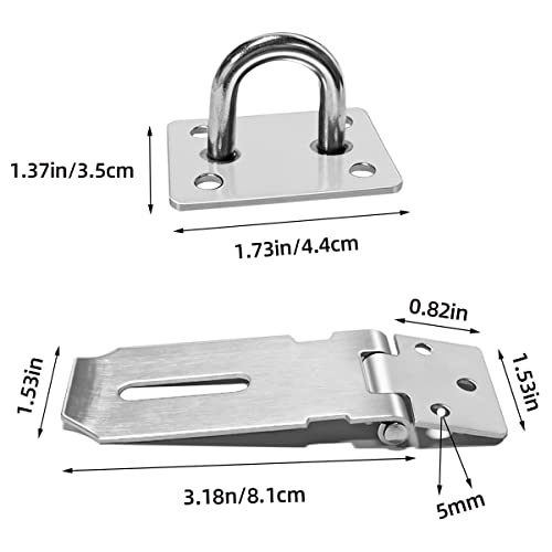 Stainless Steel Gate Lock Hasp Set - 2 Pieces
