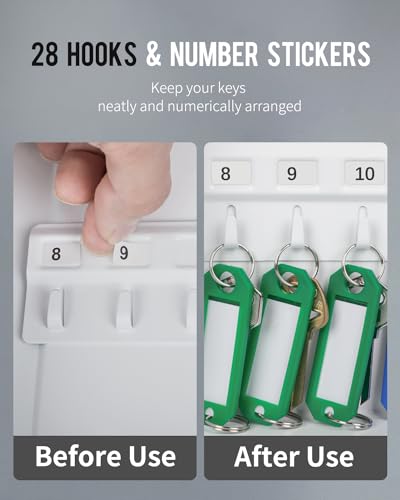 28-Key Wall Mounted Key Cabinet with Lock