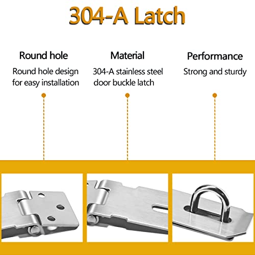Stainless Steel Gate Lock Hasp Set - 2 Pieces