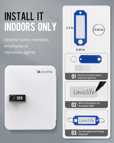 28-Key Wall Mounted Key Cabinet with Lock