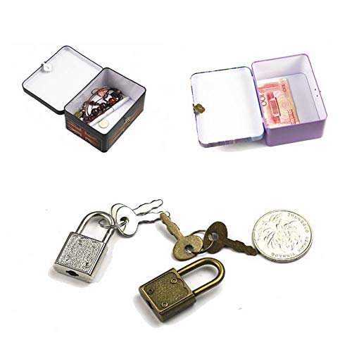 Retro Tinplate Storage Box with Padlock - Multi-Use
