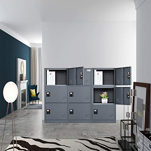 MECOLOR Vertical Small Locker with Padlock - Dark Grey